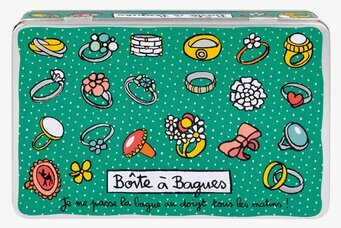 Plåtburk Ringar Grön från Derriére la porte med ringmotiv