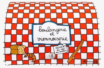 Bild av färgglad brödburk med fransk charm och humor