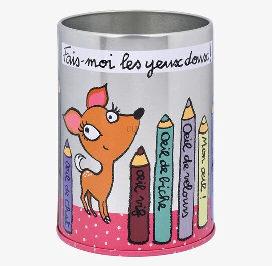 Plåtburk Smink från Derriére la porte med lekfull rävillustration