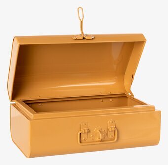 Bild av stilfull och modern plåtburk i senapsgult