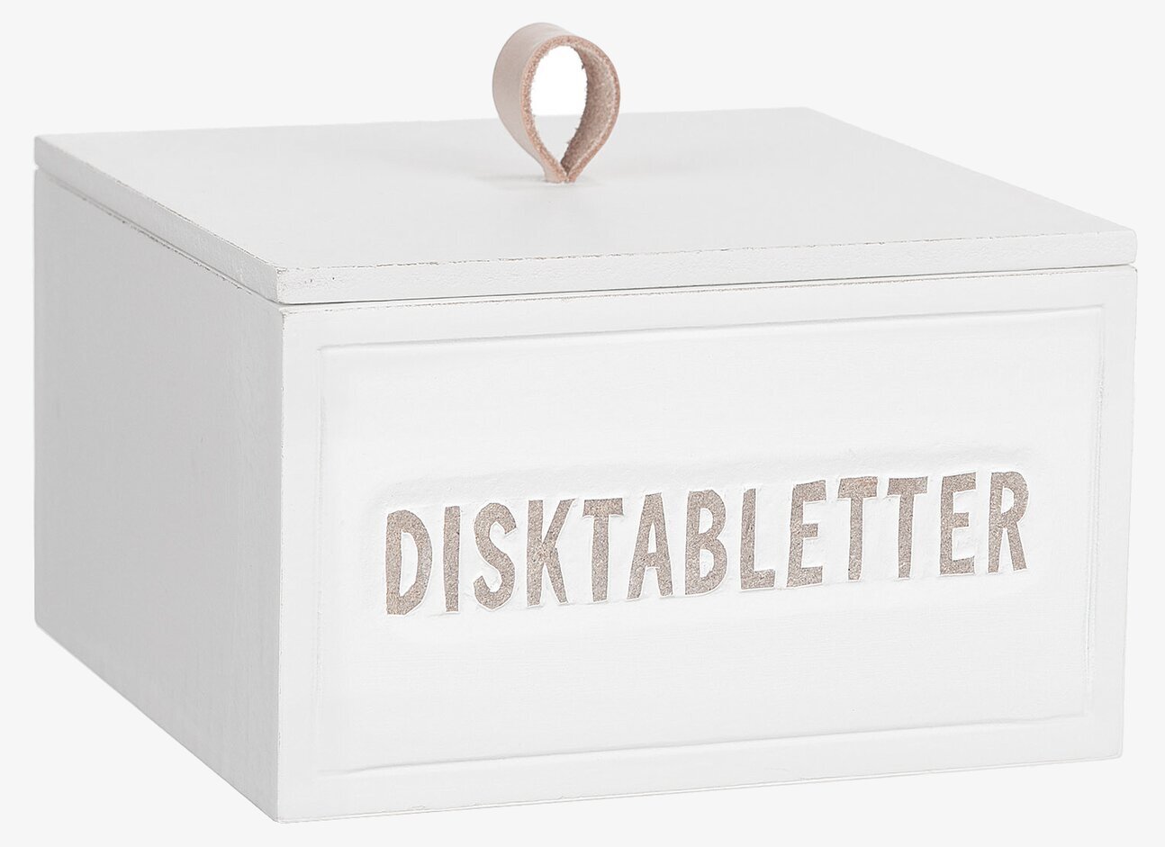 Trälåda Disktabletter från Different Design i vit finish