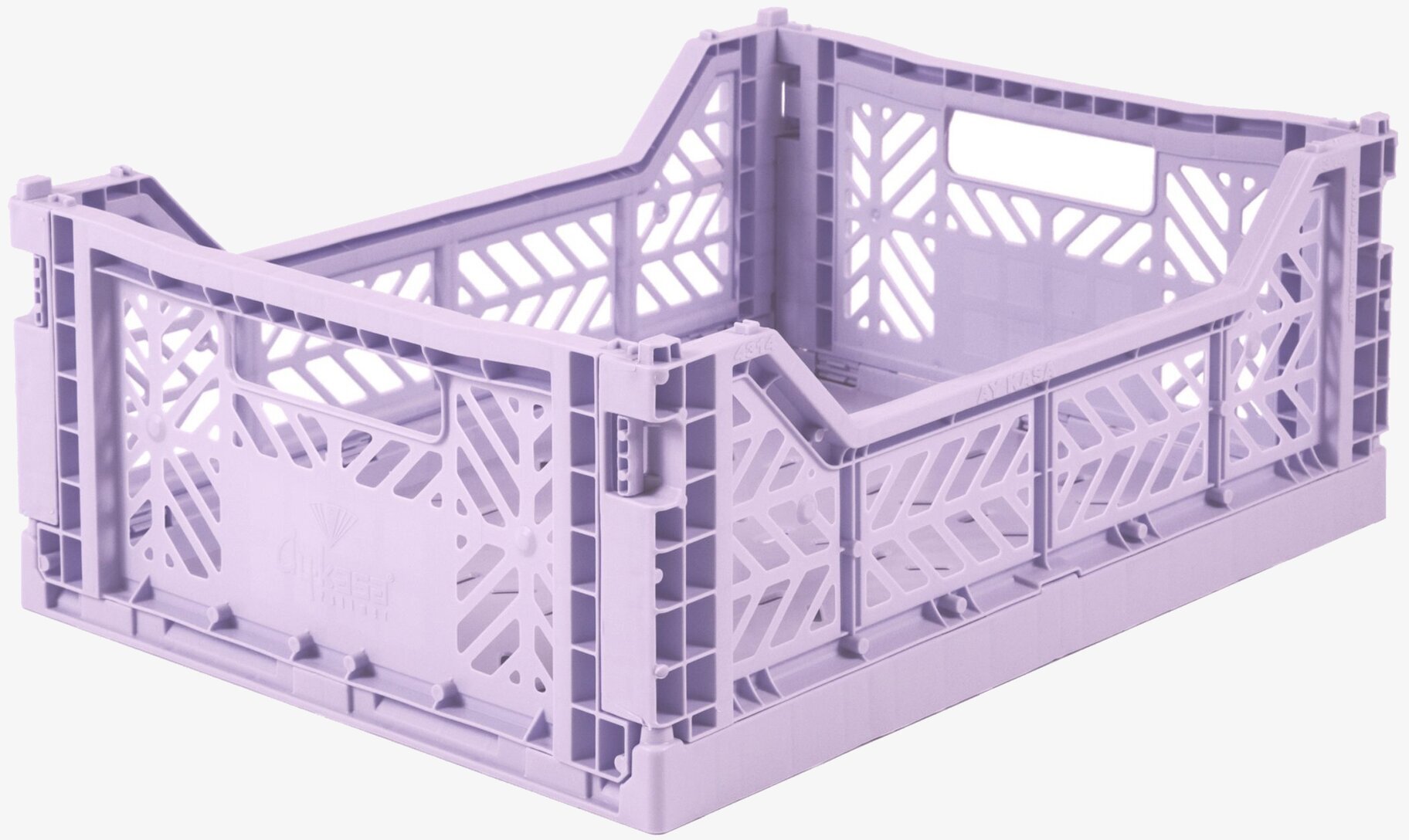 Bild av modern, stapelbar förvaringsback i ljuslila