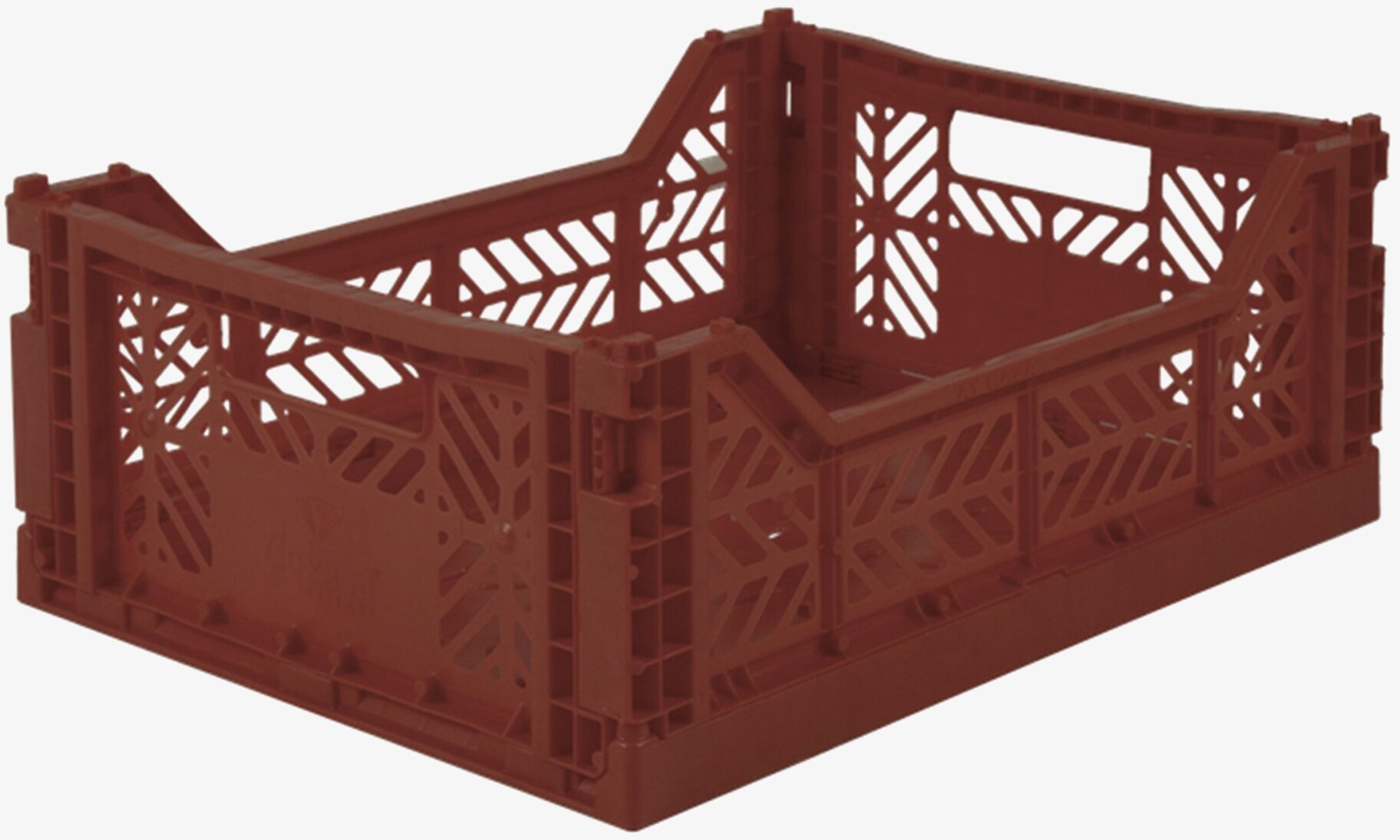 Bild av rödbrun förvaringsback med geometriskt mönster