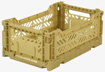 Bild av stapelbar förvaringsback i guld med design