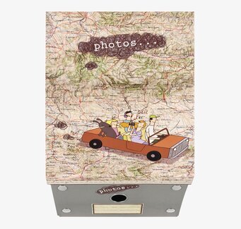 Bild: Kreativ förvaringsburk med vintage kartmotiv