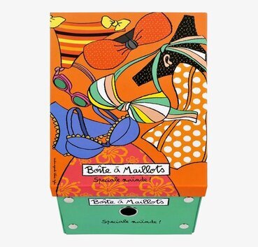 Bild av färgglad hopfällbar låda för badkläder