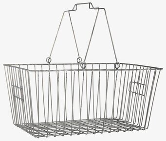 Bild av elegant trådkorg med handtag och glansig finish