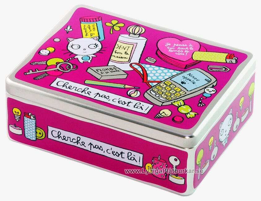 Plåtburk Tjejprylar ljuslila från Derriére la porte