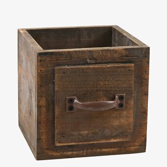 Bild av robust trälåda med handtag och industriell stil