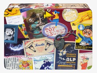 Plåtburk Top Secret från Derriére la porte med retrodesign