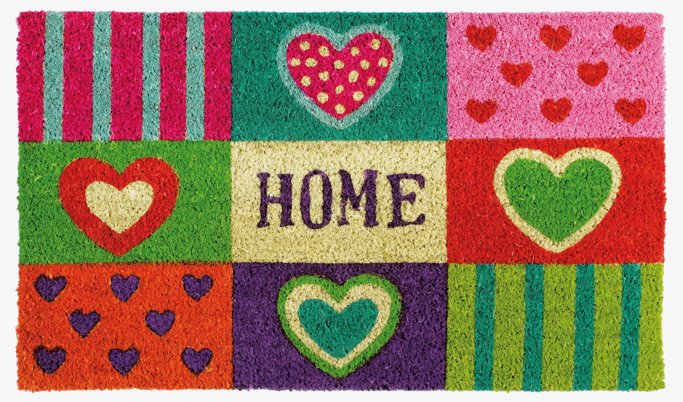 Dörrmatta Home från Derriére la porte med färgglada rutor