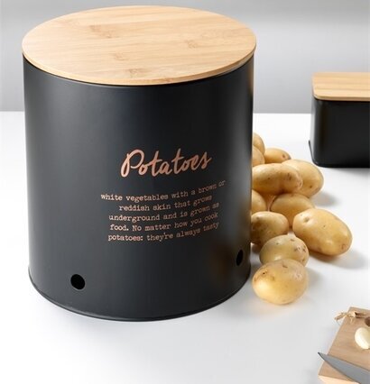 Plåtburk Potatis från BOXinBAG med svart metall och trälock