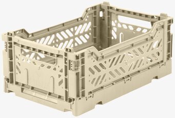 Bild av stilren och funktionell förvaringsback i beige