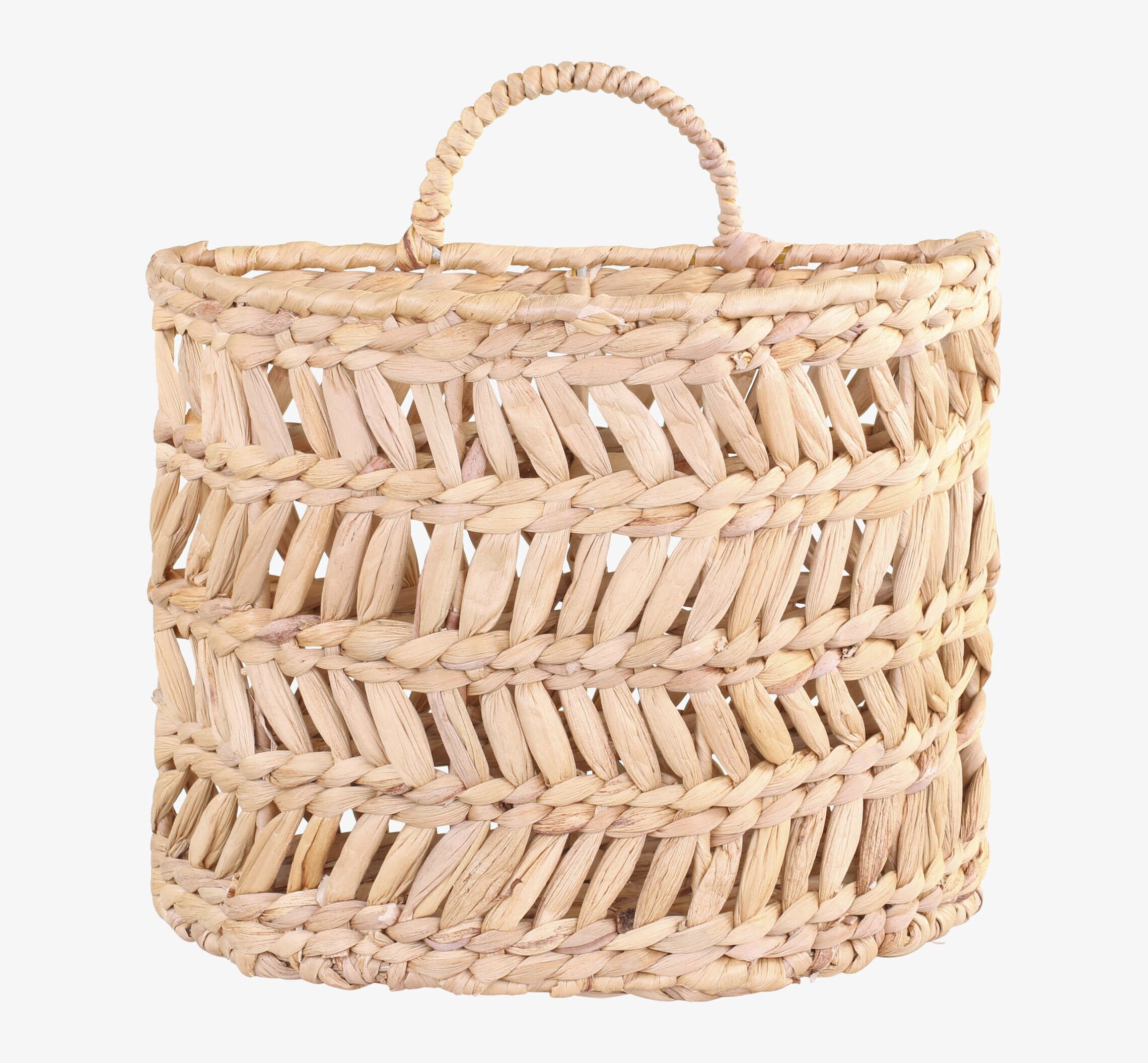 Bild av flätad väggkorg med rustik och jordnära stil