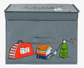 Bild av fyrkantig förvaringsbox med lekfull design