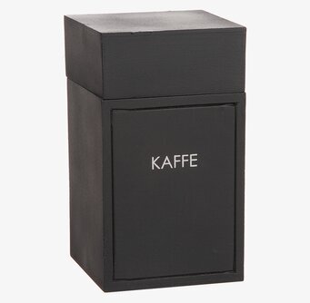Bild av elegant och funktionell svart trälåda för kaffe