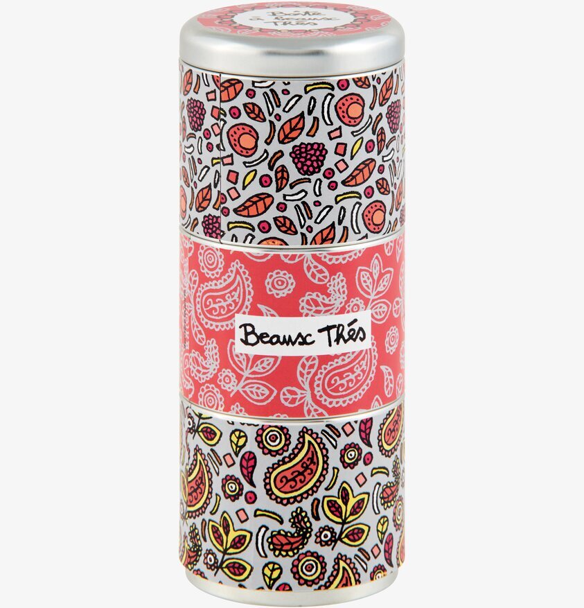 Plåtburk Te 3-Delad Röd från Derriére la porte, dekorativ