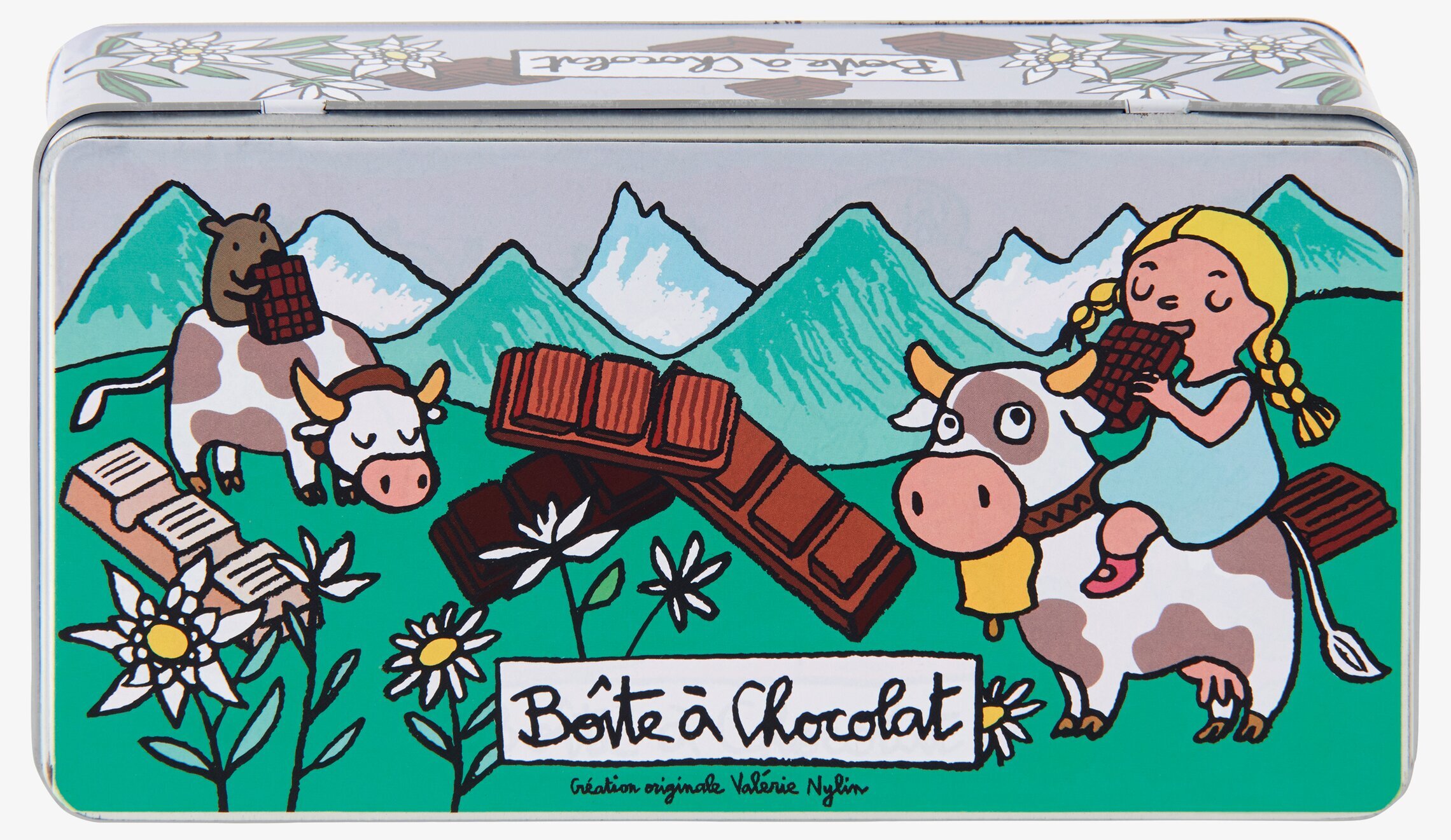 Plåtburk Choklad från Derrière la porte med lekfull design