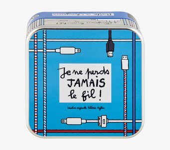 Plåtburk Laddare från Derriére la porte med blå design