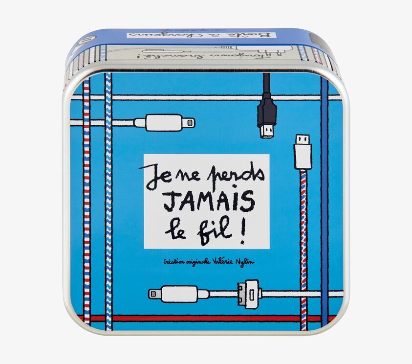 Plåtburk Laddare från Derriére la porte med blå design