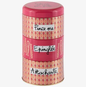 Plåtburk Hårspännen Derriére la porte Plåtburkar Metallburkar