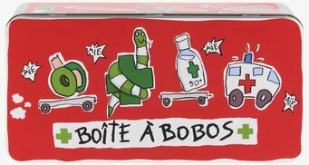 Plåtburk Medicin Röd Derriére la porte Medicinskåp Plåtburkar Metallburkar