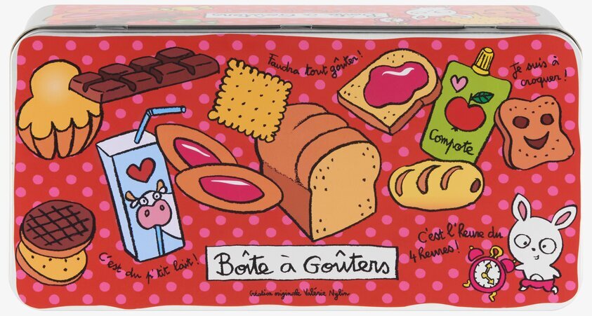 Plåtburk Fika från Derriére la porte med färgglada mönster