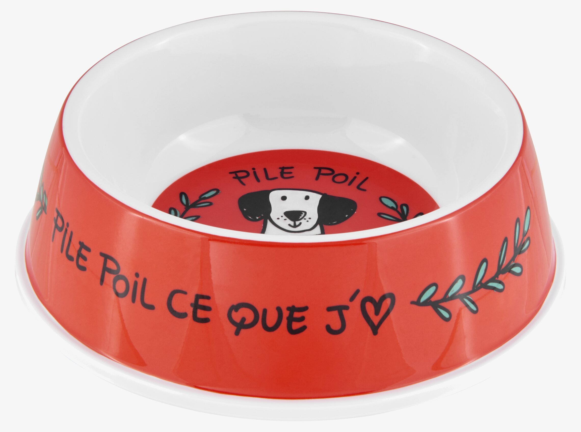 Bild av en färgglad och lekfull matskål för hundar