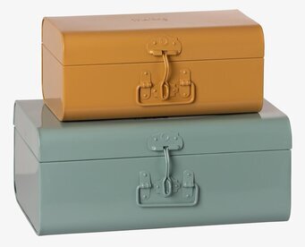 Koffert Blue & Ockra Set/2 från Maileg i blått och ockra