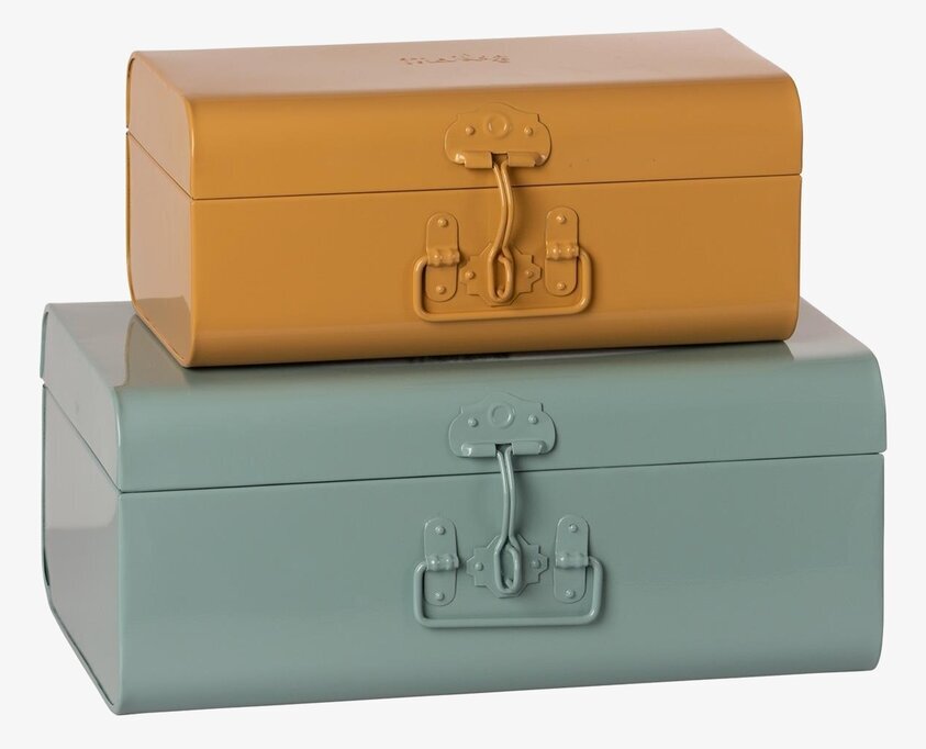 Koffert Blue & Ockra Set/2 från Maileg i blått och ockra