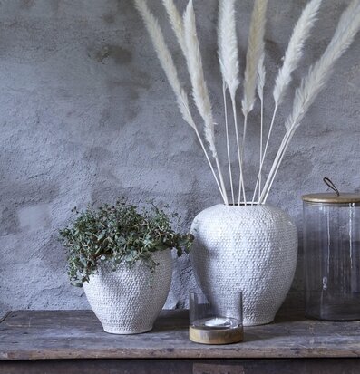 Bild av elegant inredning med vas och pampasgräs