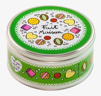 Plåtburk Konfekt grön från Derriére la porte med godsaker