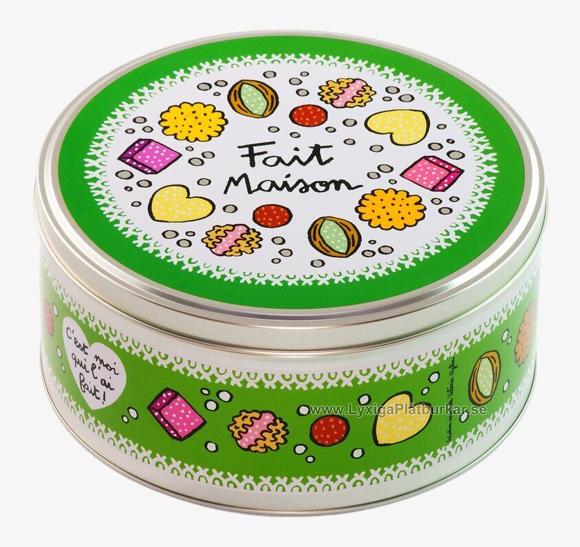 Plåtburk Konfekt grön från Derriére la porte med godsaker
