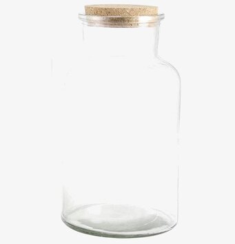 Bild av glasburk med korklock - praktisk och stilren