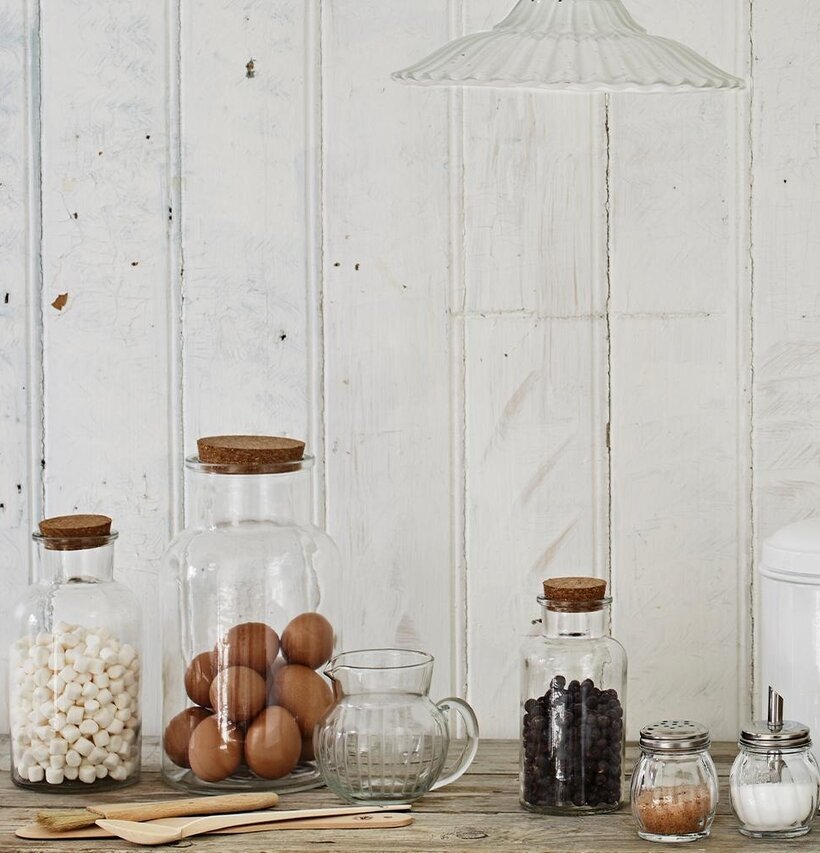 Glasburk Korklock Mellan från Strömshaga på rustik köksbänk