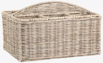 Bild av rustik rottingkorg med handtag och flätning