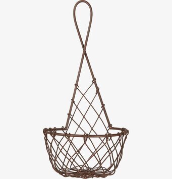 Foto av rustik trådkorg för väggmontering