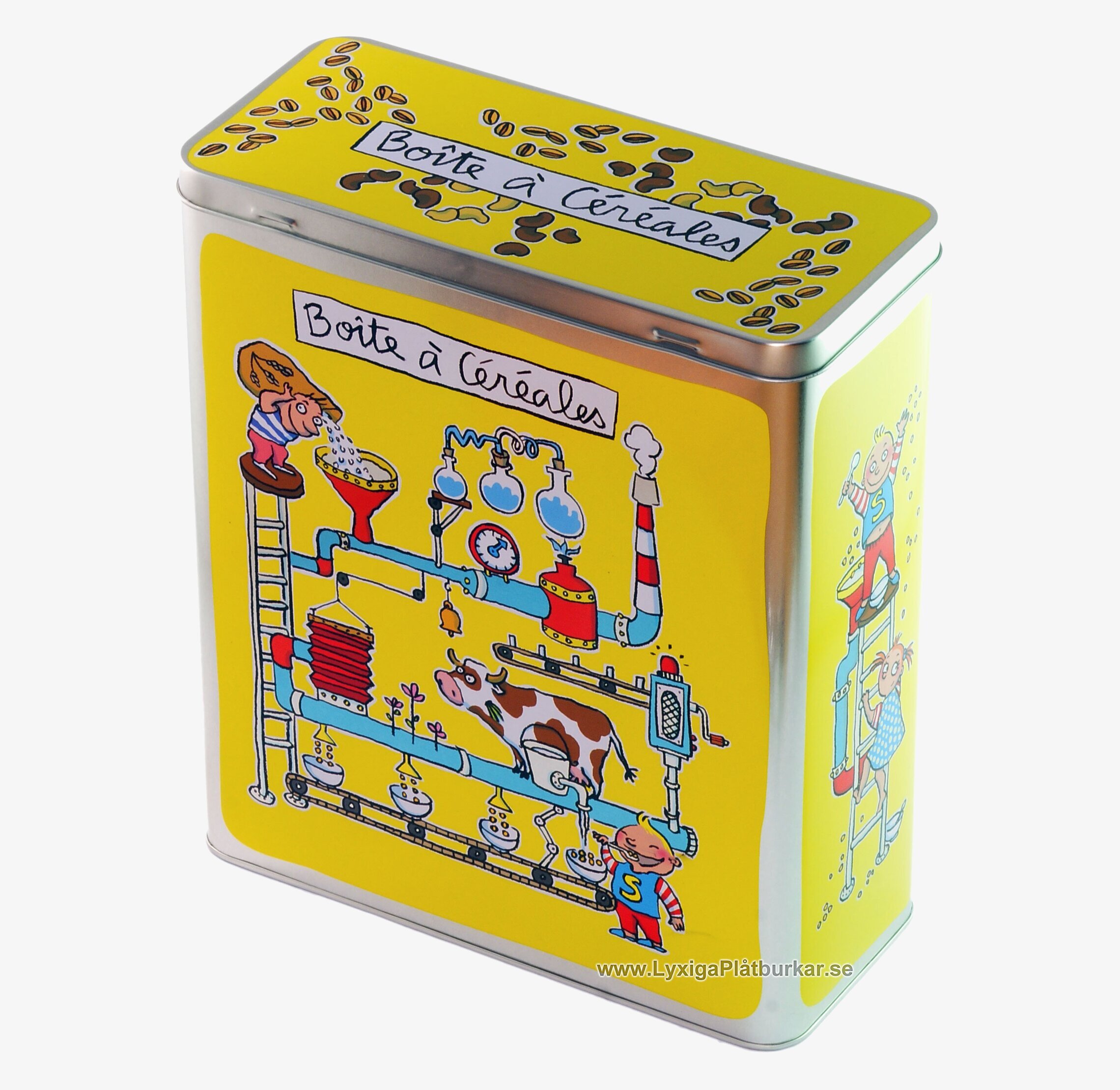 Plåtburk Frukostflingor gul från Derriére la porte