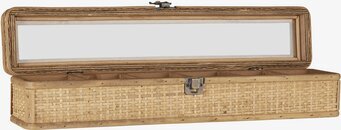 Bild av elegant smyckeskrin med glaslock och fack