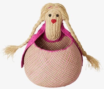 Bild av färgglad och unik förvaringskorg med flätor