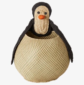 Bild av kreativ förvaringslösning med pingvinmotiv