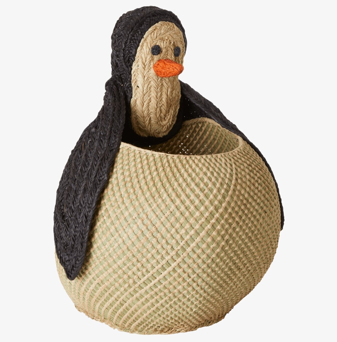 Förvaringskorg Penguin från Rice, flätad och lekfull design
