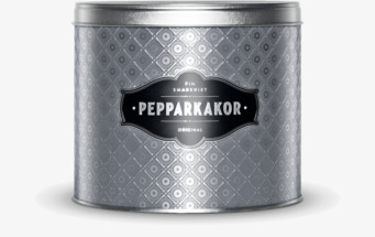 Bild av exklusiv och stilren plåtburk för pepparkakor