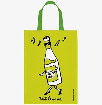 Bild av stilren återvinningskasse i limegrön nyans