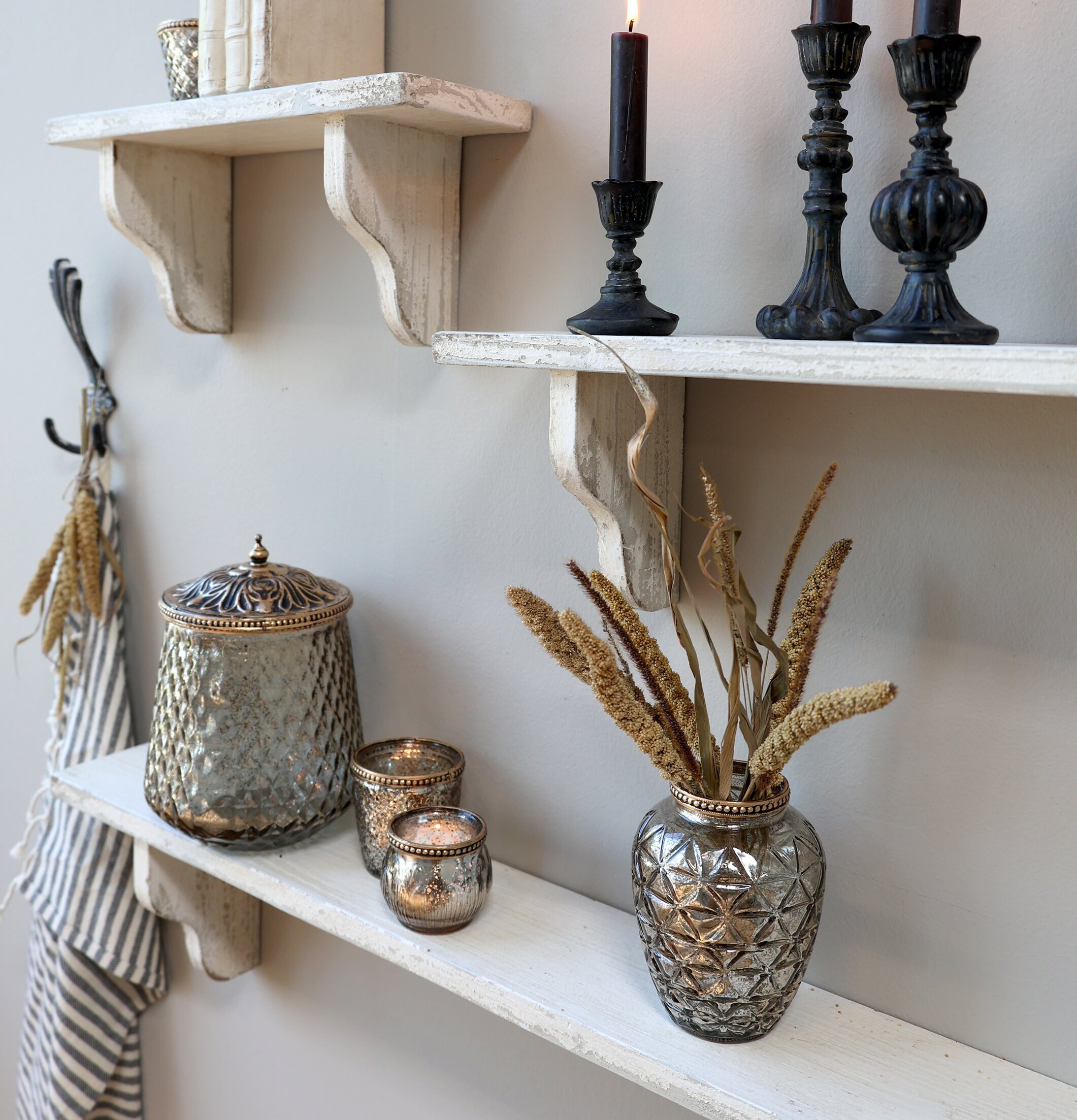 Förvaringsburk Med Pärlkant Stor från Chic Antique i glas