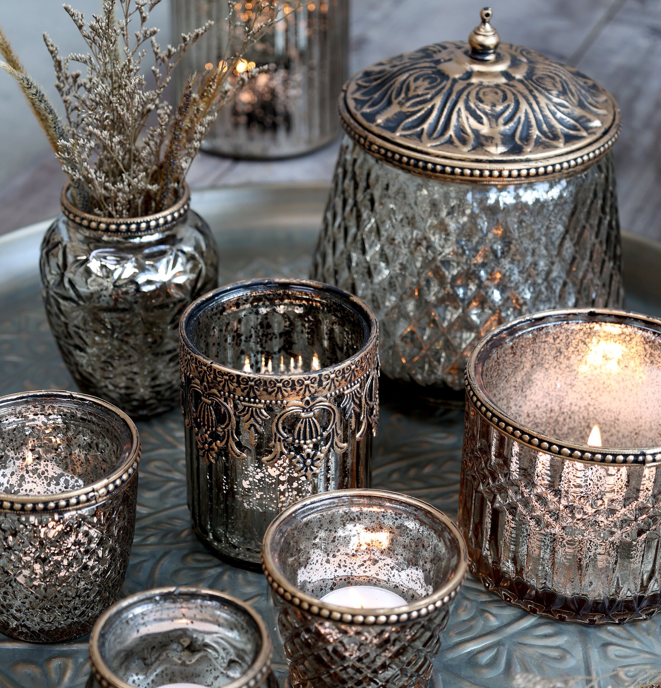 Förvaringsburk Med Pärlkant Liten från Chic Antique på fat