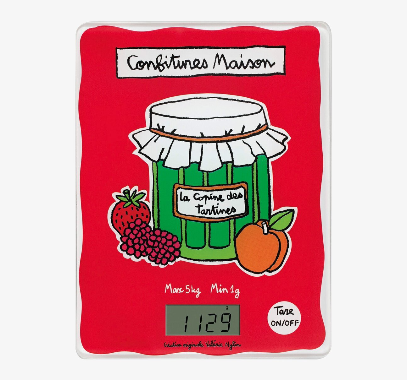 Digital köksvåg Sylt röd från Derriére la porte med syltmotiv