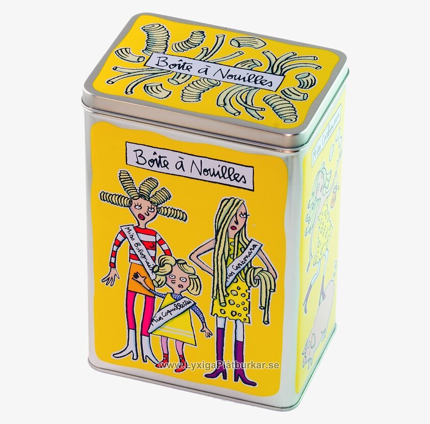Plåtburk Makaroner gul från Derriére la porte i metall