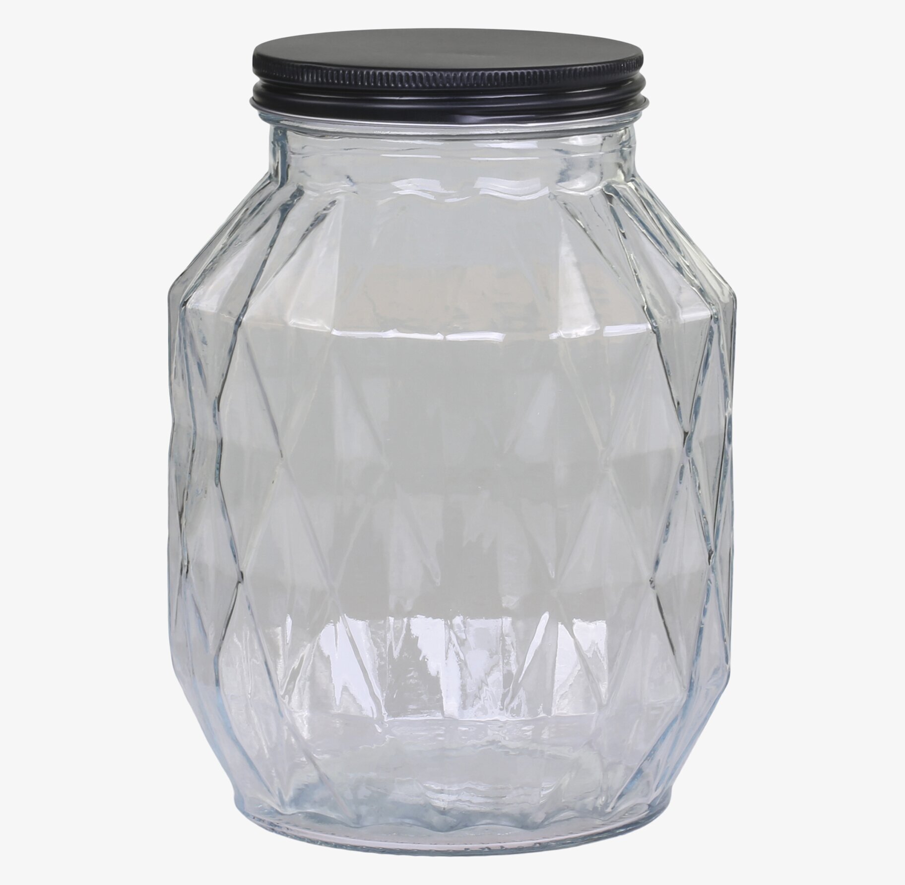 Bild av elegant glasburk med fasetterad design