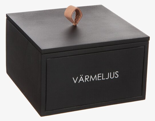 Bild av elegant och modern trälåda för värmeljus